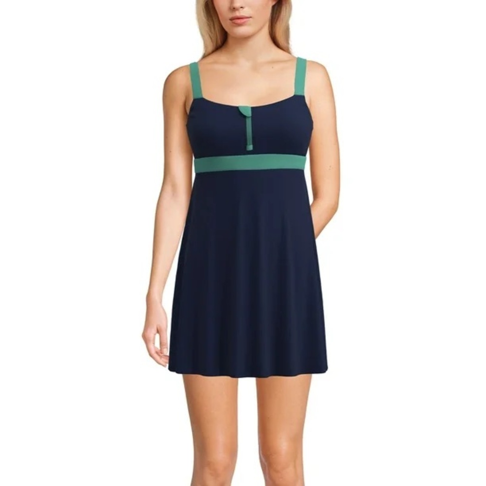 NWT Lands' End Women's Zip Front Swim Dress